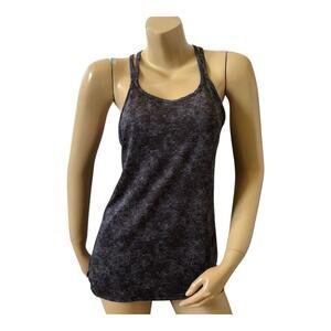 RB3 Performance Womens Athletic Tank Top Small Black Gray Dot Racerback Yoga Gym
